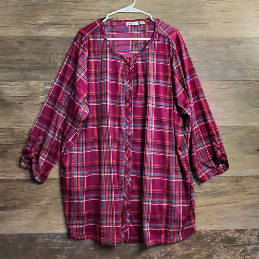 IB Diffusion Casual Plaid Shirt Blouse
